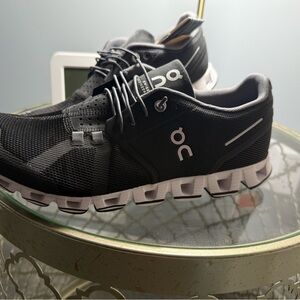 NEW On Running Black and White Sneakers with Breathable Mesh & Cushioned Soles